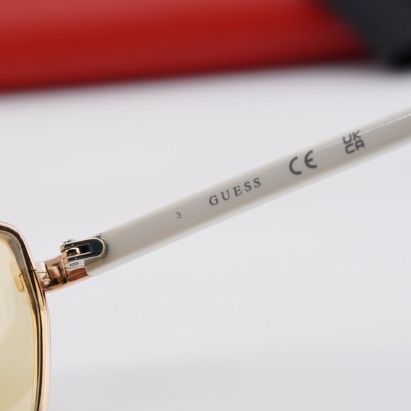Guess GU00106 21E Cat Eye Sunglasses – White/Gold/Brown